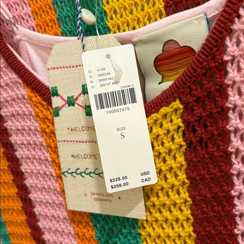 ✨NWT~FARM Rio x Anthropologie Striped Midi Dress✨ - Picture 8 of 11